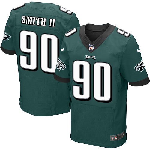 Men's Elite Marcus Smith II Nike Jersey Midnight Green Home - #90 NFL Philadelphia Eagles